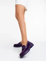 Mocasini dama mov din material textil Agneza