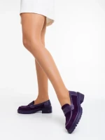 Mocasini dama mov din material textil Agneza