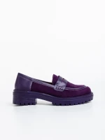 Mocasini dama mov din material textil Agneza