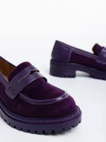 Mocasini dama mov din material textil Agneza