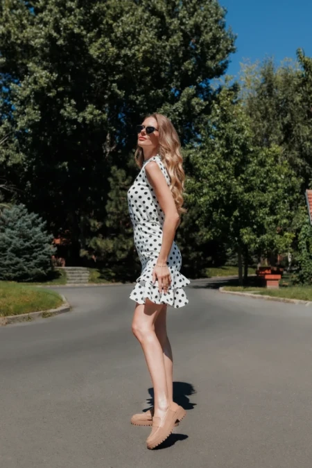 Mocasini dama bej din material textil Agneza