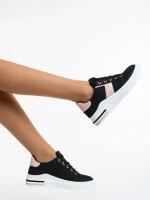 Pantofi sport dama negri din piele ecologica Sebrina