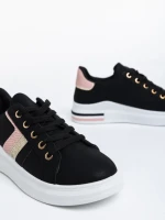 Pantofi sport dama negri din piele ecologica Sebrina