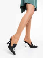 Saboti dama negri din material textil Kalyna