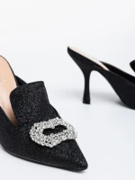 Saboti dama negri din material textil Kalyna