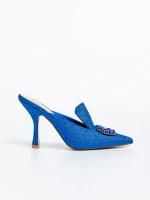 Saboti dama albastri din material textil Kalyna