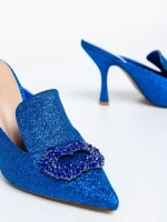 Saboti dama albastri din material textil Kalyna