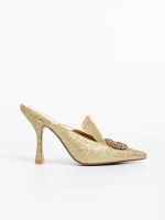 Saboti dama aurii din material textil Kalyna