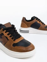 Pantofi sport dama negri cu camel din piele ecologica Sarika
