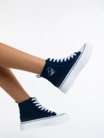 Tenisi dama albastri din material textil Yustina