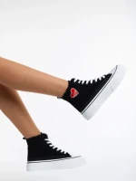 Tenisi dama negri din material textil Yustina