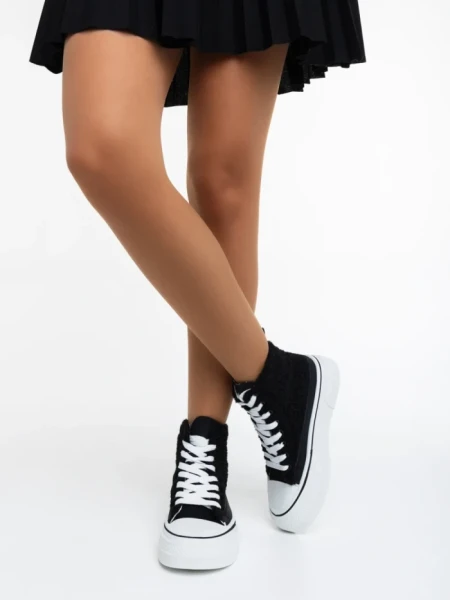 Tenisi dama negri din material textil Yustina