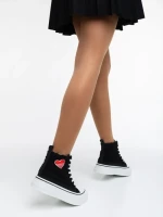 Tenisi dama negri din material textil Yustina