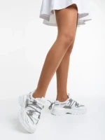 Pantofi sport dama albi din material textil Nithya