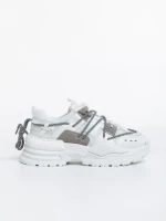 Pantofi sport dama albi din material textil Nithya