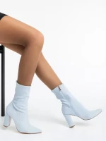 Cizme dama albastre din material textil Annelies