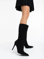 Cizme dama negre din material textil Ernestine