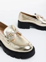 Mocasini dama aurii din piele ecologica Nanette