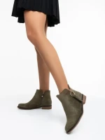 Botine dama verzi din material textil Sharyl