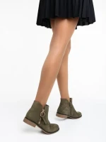 Botine dama verzi din material textil Sharyl