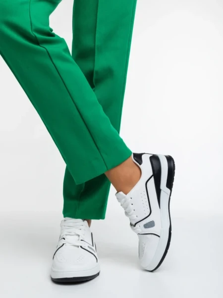 Pantofi sport dama albi din piele ecologica Aloysia