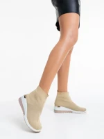 Pantofi sport dama bej din material textil Maren