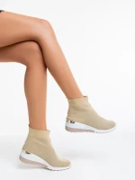 Pantofi sport dama bej din material textil Maren