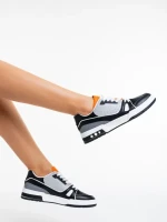 Pantofi sport dama negri din piele ecologica Mariapia