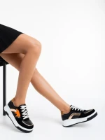 Pantofi sport dama negri din piele ecologica Anuja