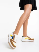 Pantofi sport dama camel din piele ecologica Anuja