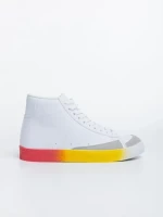 Pantofi sport dama albi cu galben din piele ecologica Kianna