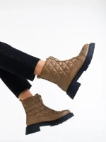 Botine dama maro deschis din piele ecologica Katarina