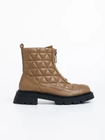 Botine dama maro deschis din piele ecologica Katarina