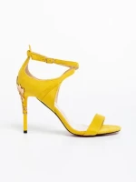 Sandale dama galbene din material textil Corinthia