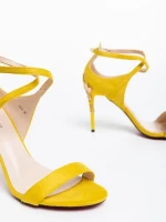 Sandale dama galbene din material textil Corinthia