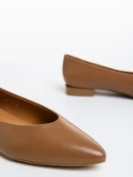 Balerini dama camel din piele ecologica Ilinka