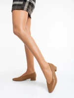 Pantofi dama camel cu toc din piele ecologica Parvina