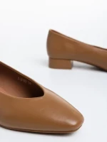 Pantofi dama camel cu toc din piele ecologica Parvina
