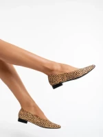 Balerini dama leopard din material textil Ilinka
