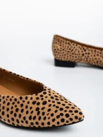 Balerini dama leopard din material textil Ilinka