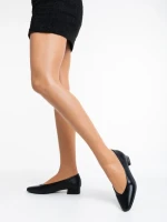 Pantofi dama negri cu toc din piele ecologica Parvina