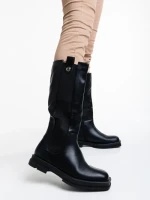 Cizme dama negre din piele ecologica Nerita