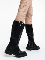 Cizme dama negre din piele ecologica Nerita
