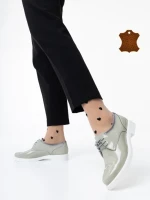 Pantofi casual dama bej din piele naturala lacuita Estebana