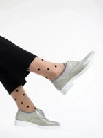 Pantofi casual dama bej din piele naturala lacuita Estebana