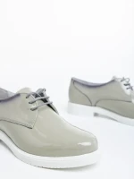 Pantofi casual dama bej din piele naturala lacuita Estebana