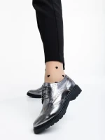 Pantofi casual dama argintii din piele naturala Adabelle