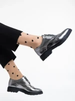 Pantofi casual dama argintii din piele naturala Adabelle