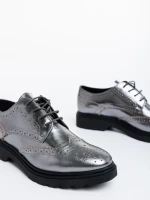 Pantofi casual dama argintii din piele naturala Adabelle
