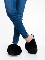 Papuci dama negri din blana sintetica Donisha